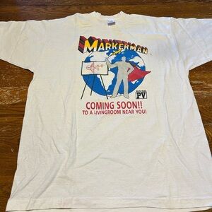 Marker Superhero Graphic Tee - White and Blue